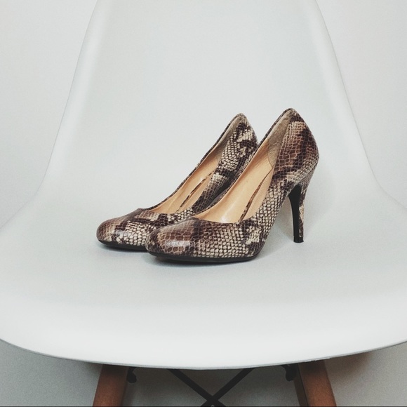 faux snakeskin heels